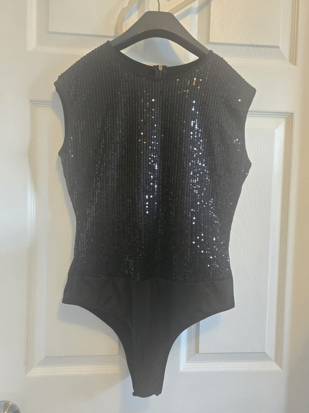 Black Sequin Women's Bodysuit